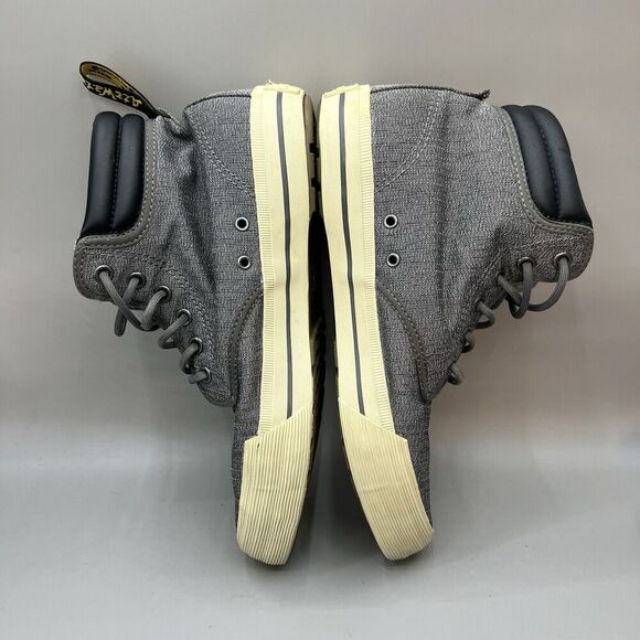 Dr Martens Eason Women Size 8 Shoes Gray Black Mid Top Lace‎ Up Canvas Sneakers - Picture 6 of 10